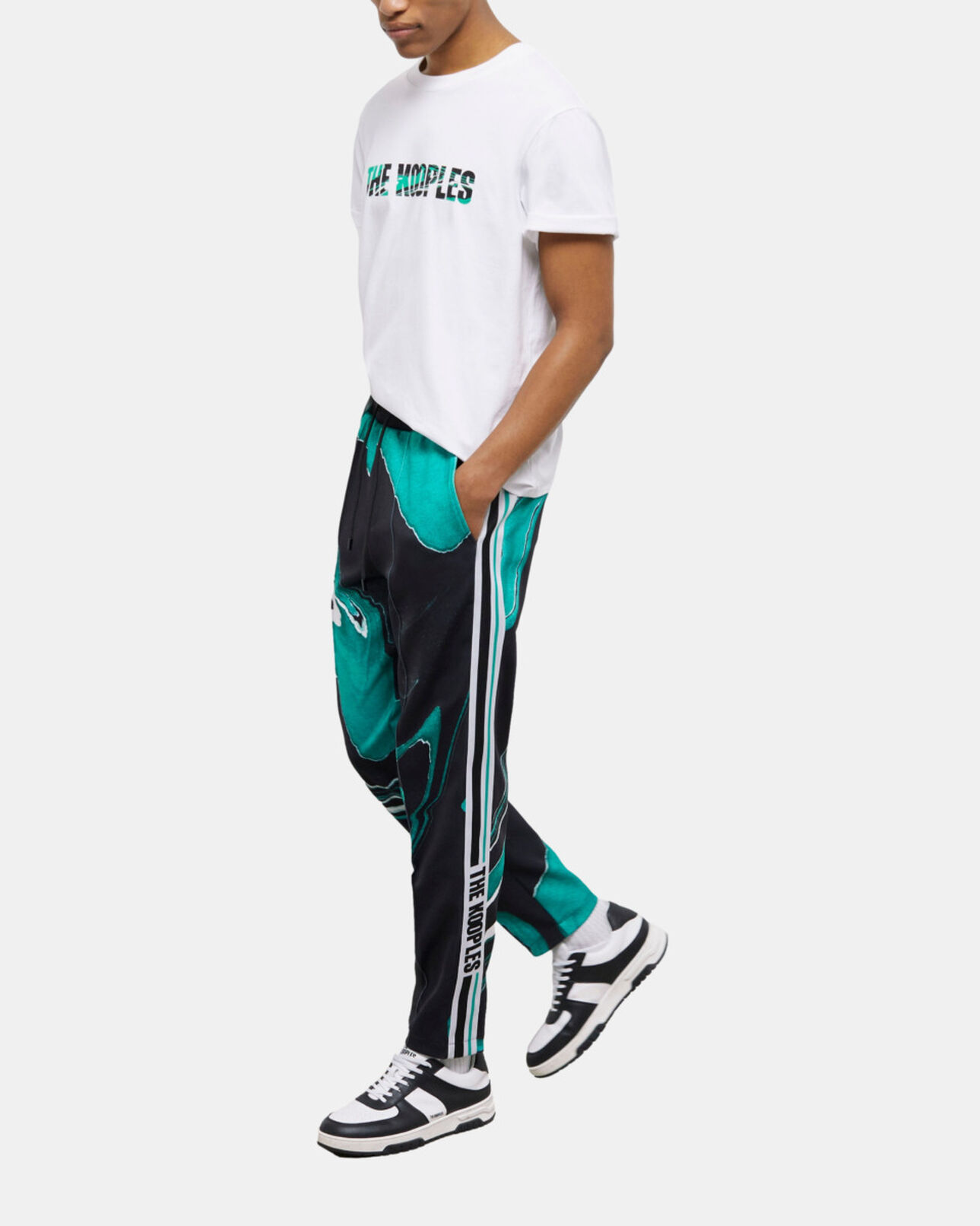 The Kooples HOMME BLACK / GREEN jogging imprimé