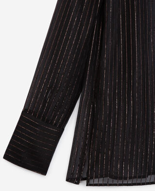 The Kooples WOMEN BLACK classic black shirt with thin stripes