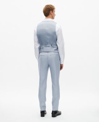 The Kooples MEN BLUE light blue slim fit wool suit vest