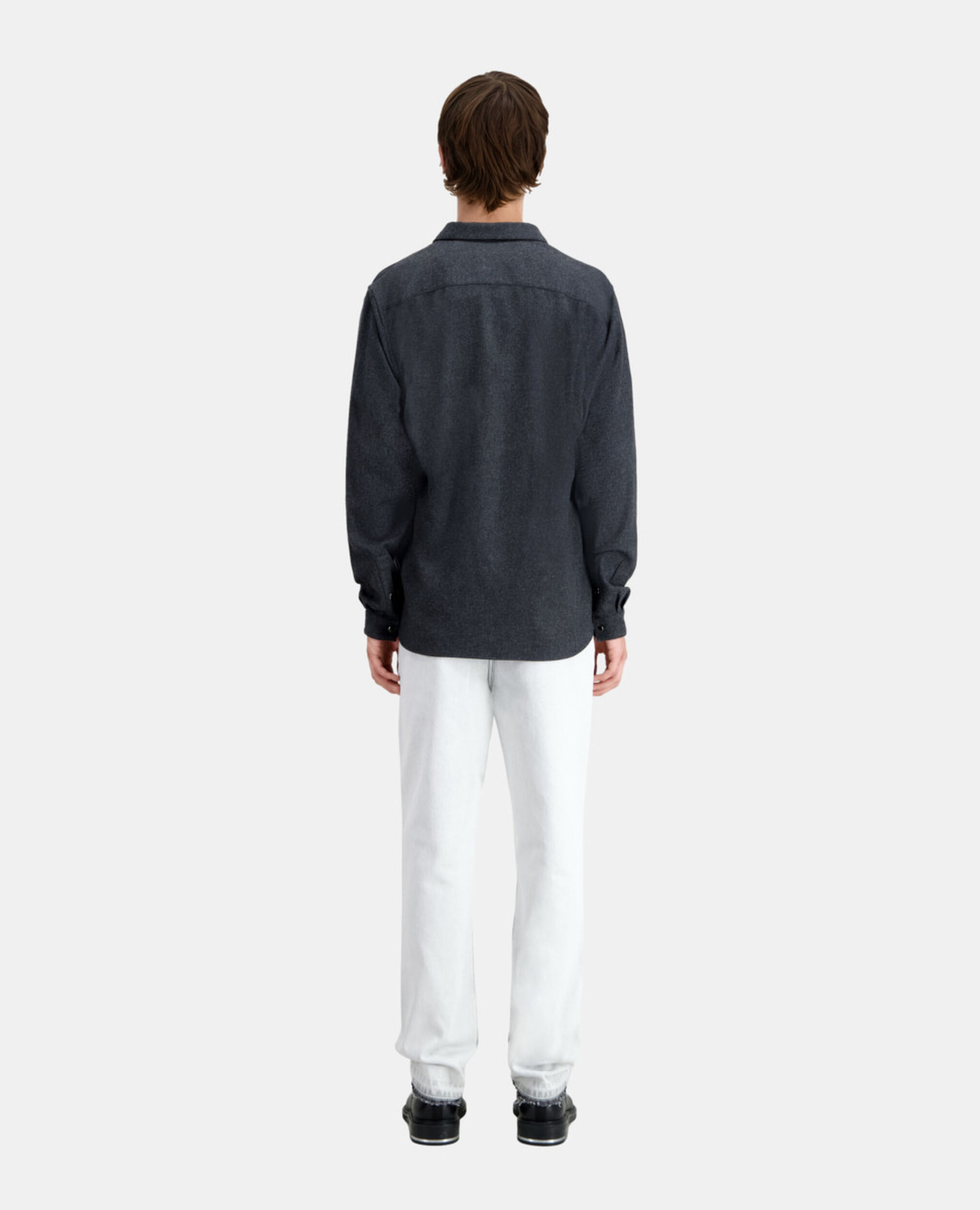 Grey flannel shirt, GREY, hi-res image number null