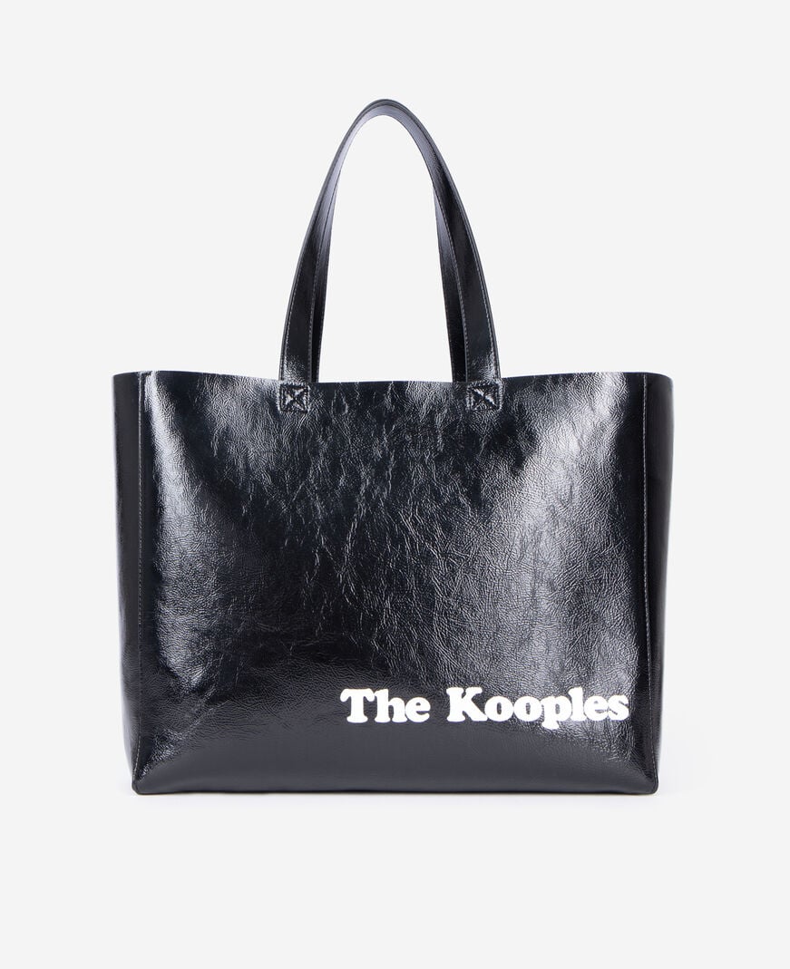 The Kooples FEMME BLACK sac cabas effet cuir noir