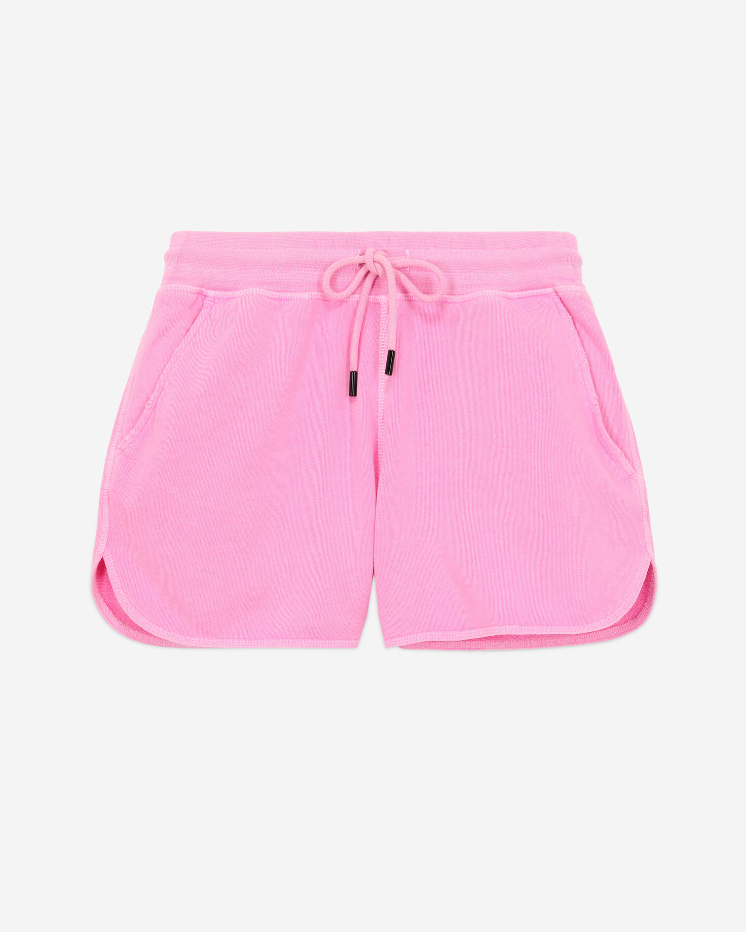 Fluorescent pink fleece shorts with logo, FLUO PINK, hi-res image number null