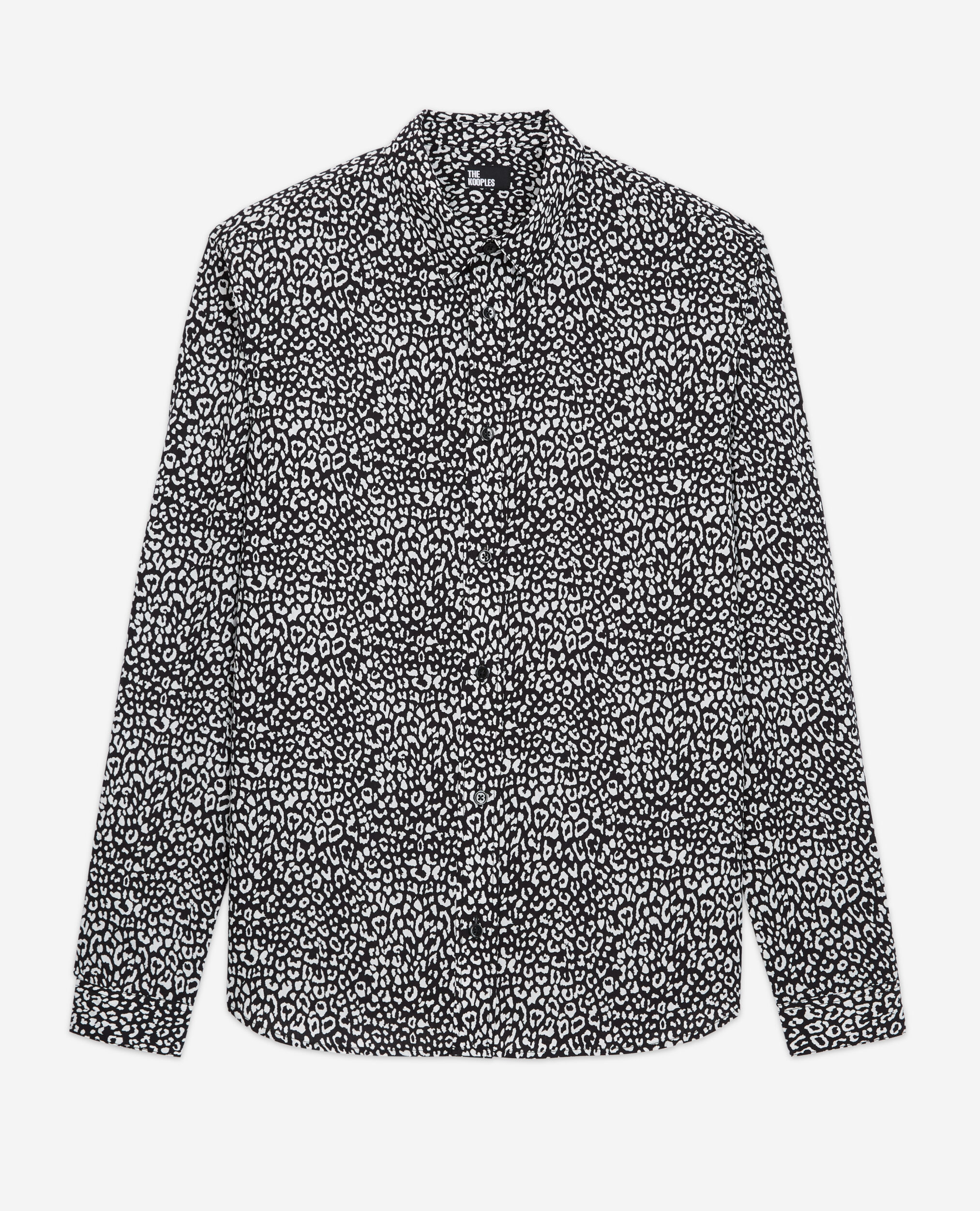 Black leopard print discount shirt