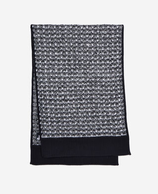 The Kooples DAMEN BLACK / WHITE schwarz-weißer schal mit pailletten aus tweed