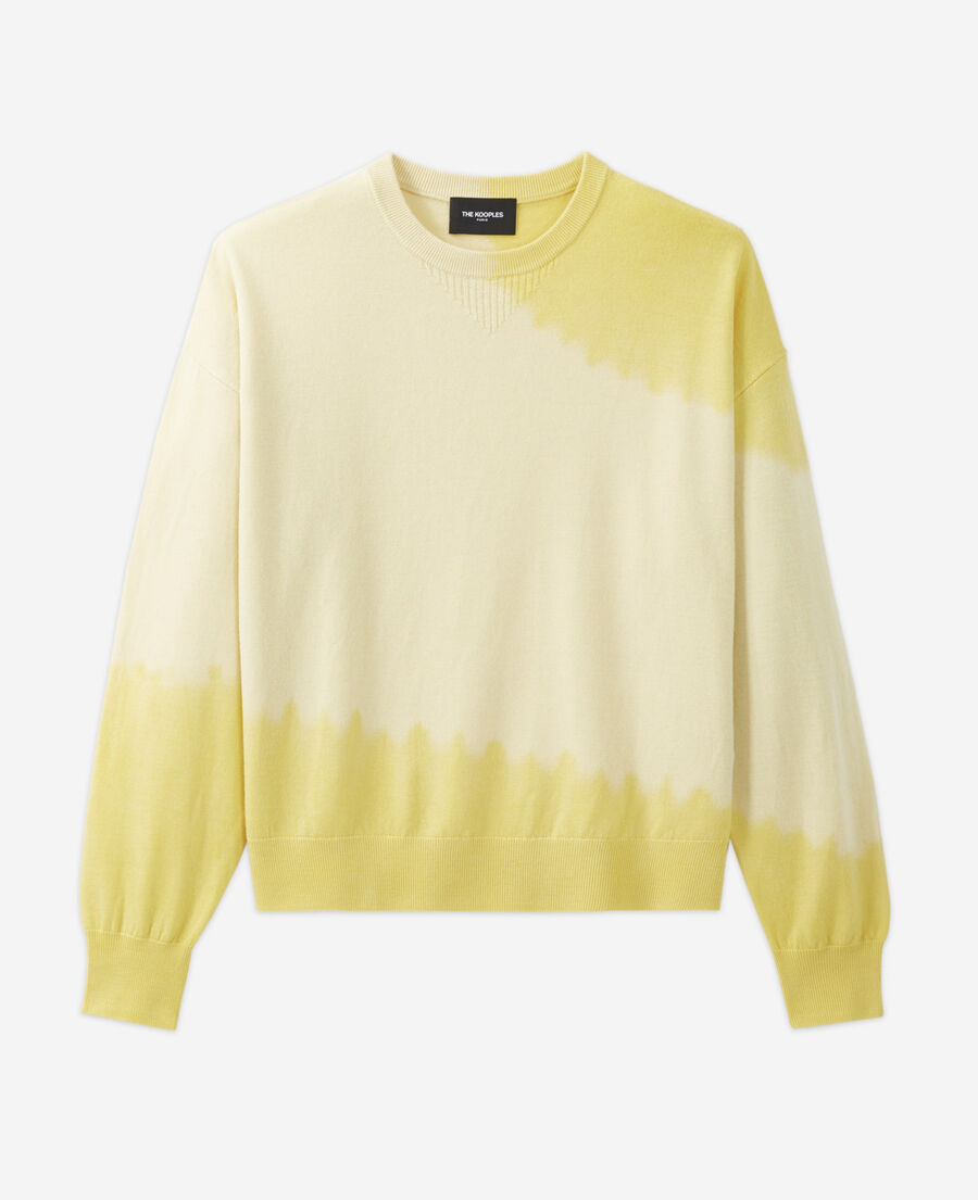 yellow tie-dye effect wool sweater