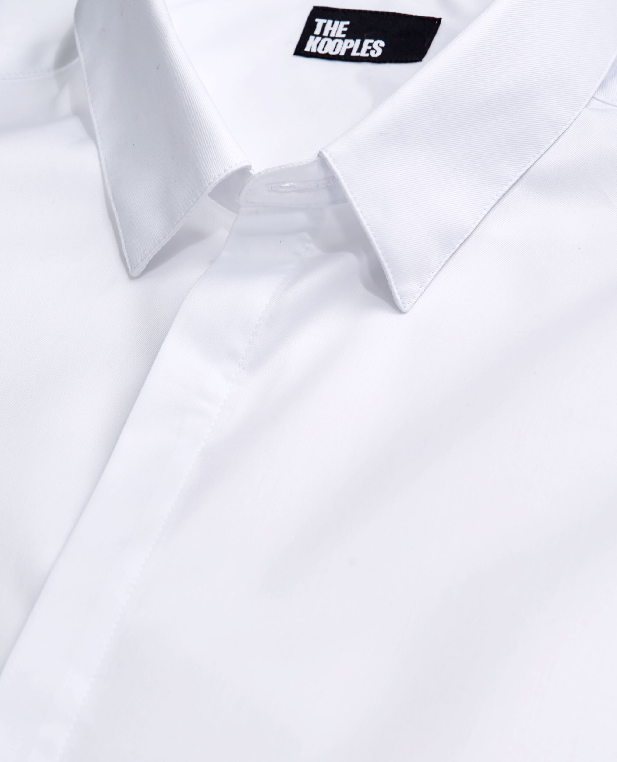 Chemise col classique en coton blanche, WHITE, hi-res image number null
