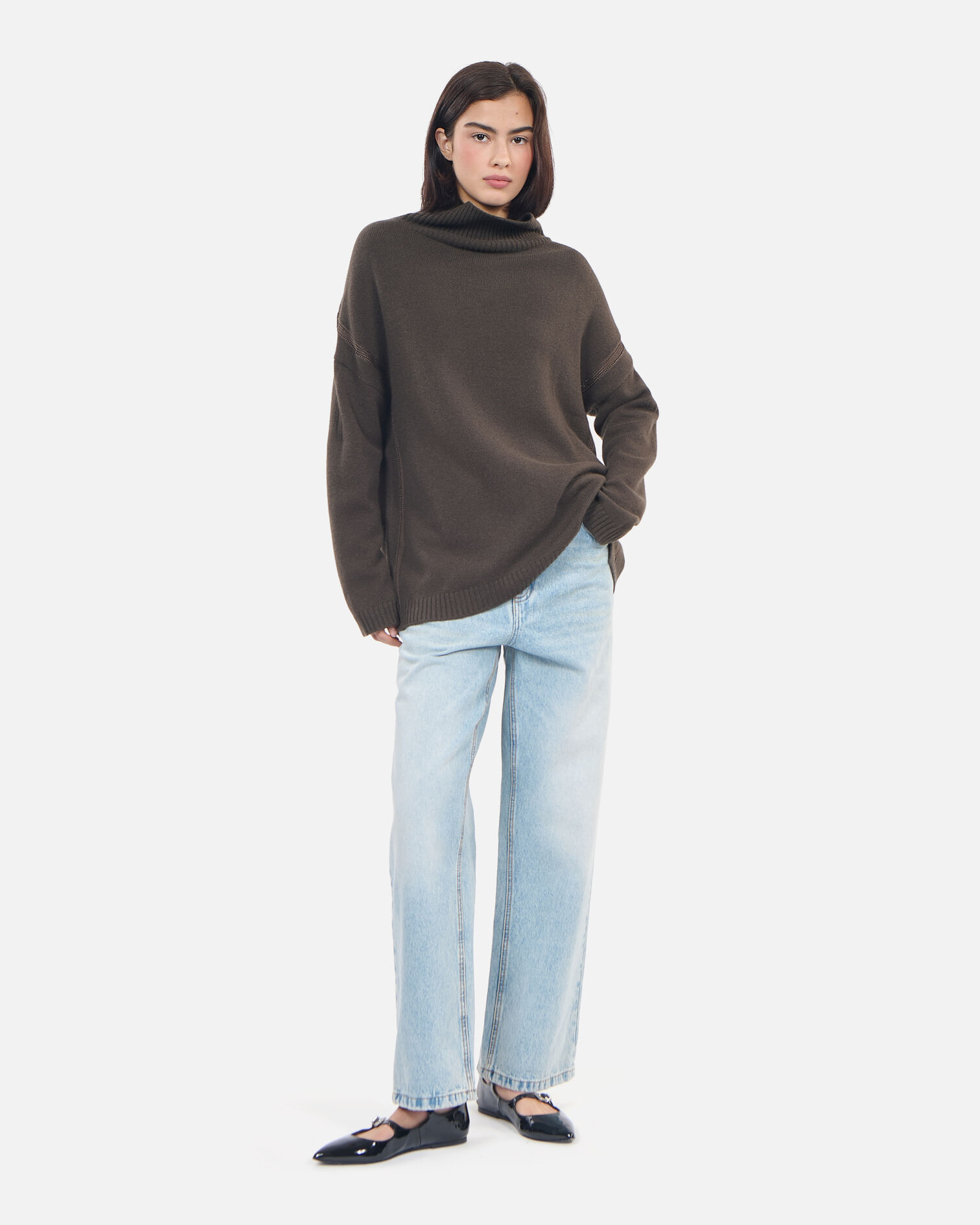 Khaki cashmere sweater, KAKI, hi-res image number null