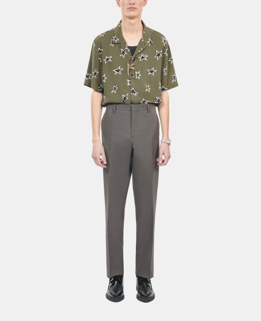 The Kooples MEN BROWN brown wool suit trousers