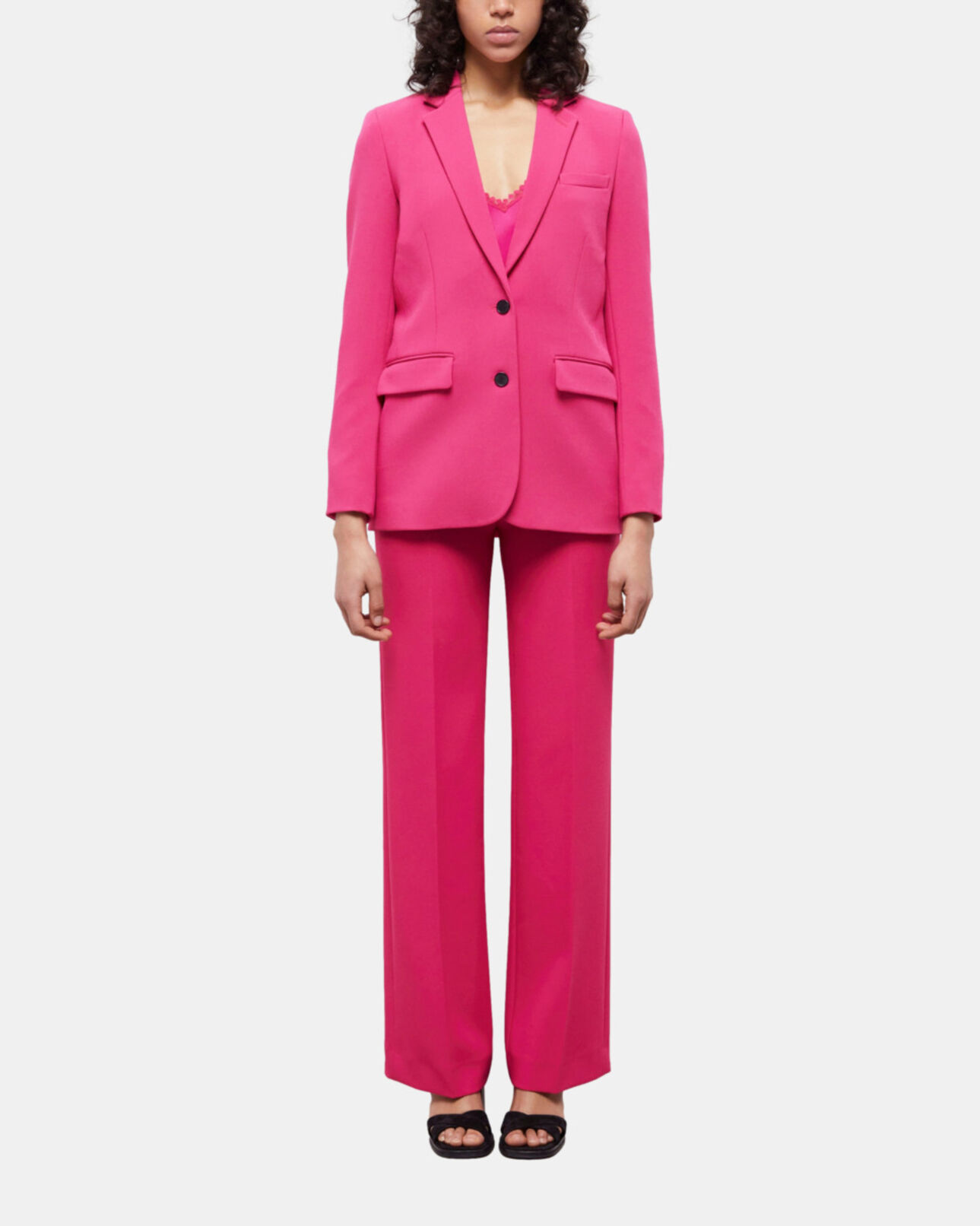 The Kooples FEMME PINK veste tailleur rose en crêpe