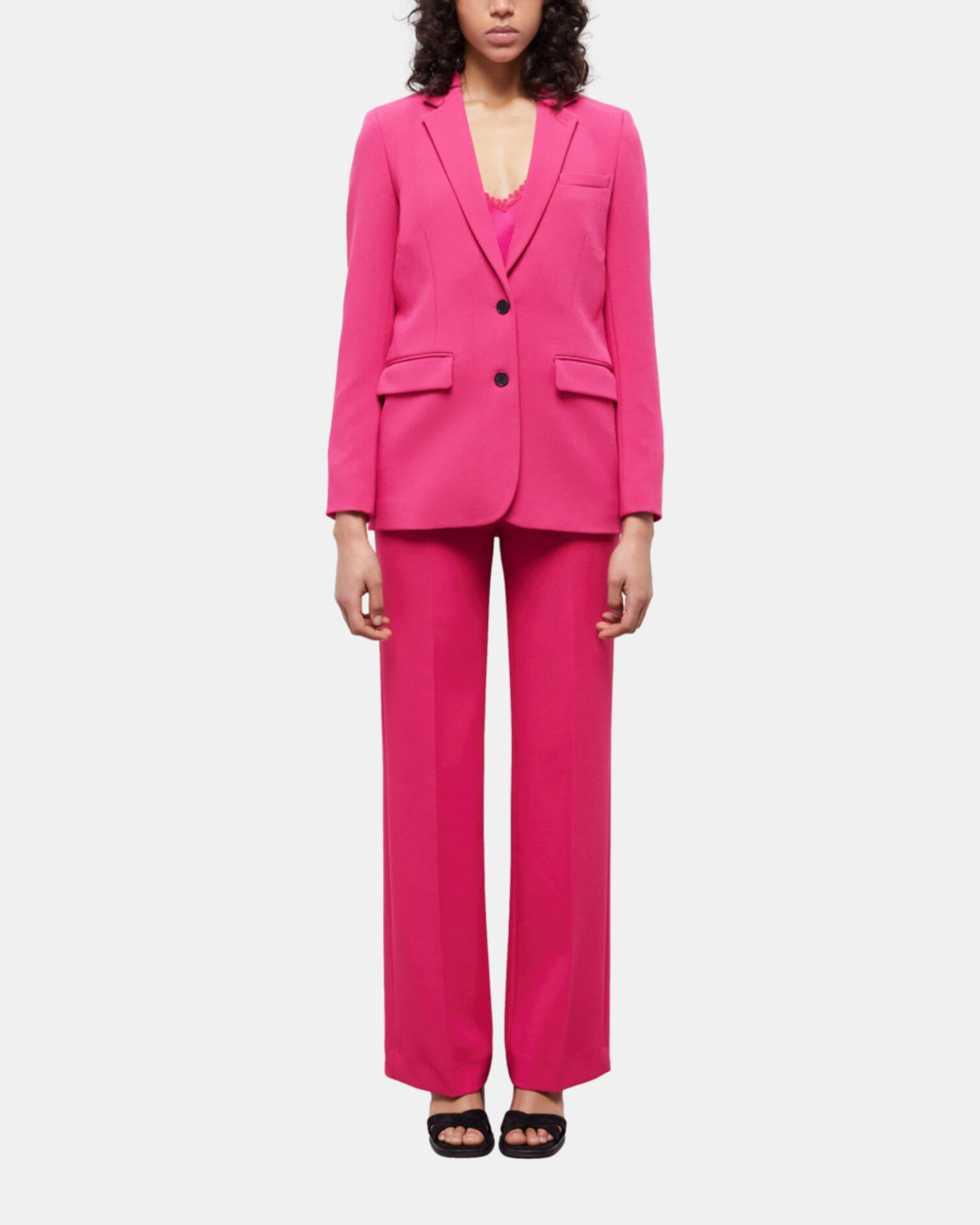 Veste tailleur rose en crêpe, PINK, hi-res image number null