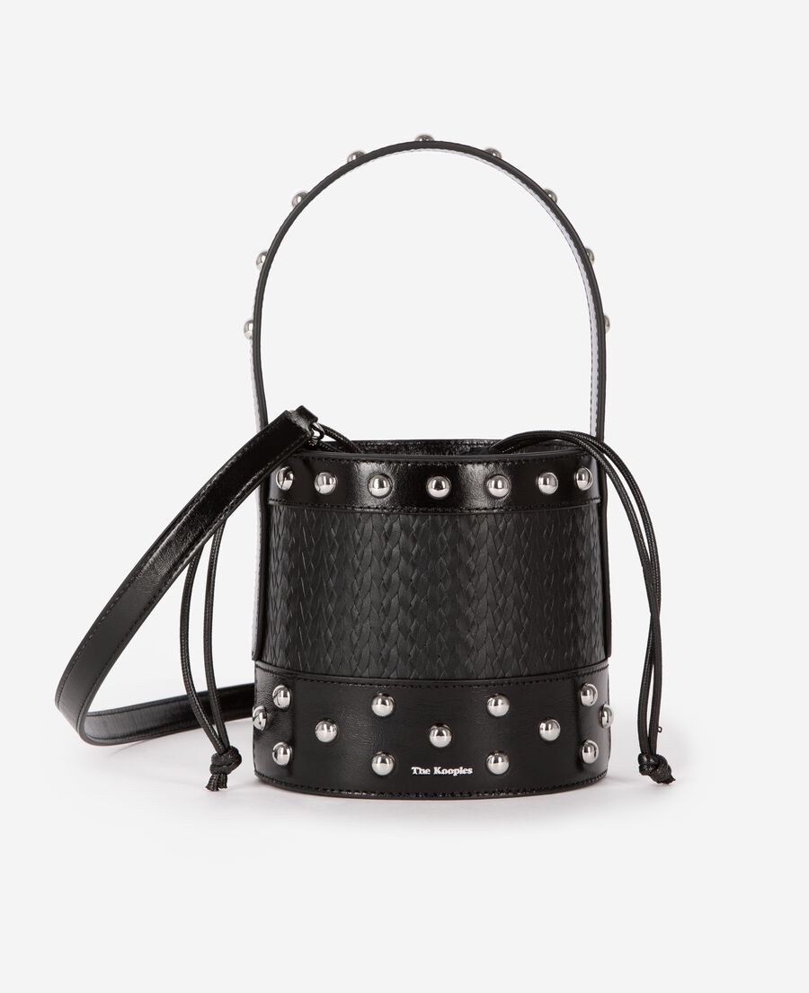 The Kooples DAMEN BLACK studs bucket bag schwarz