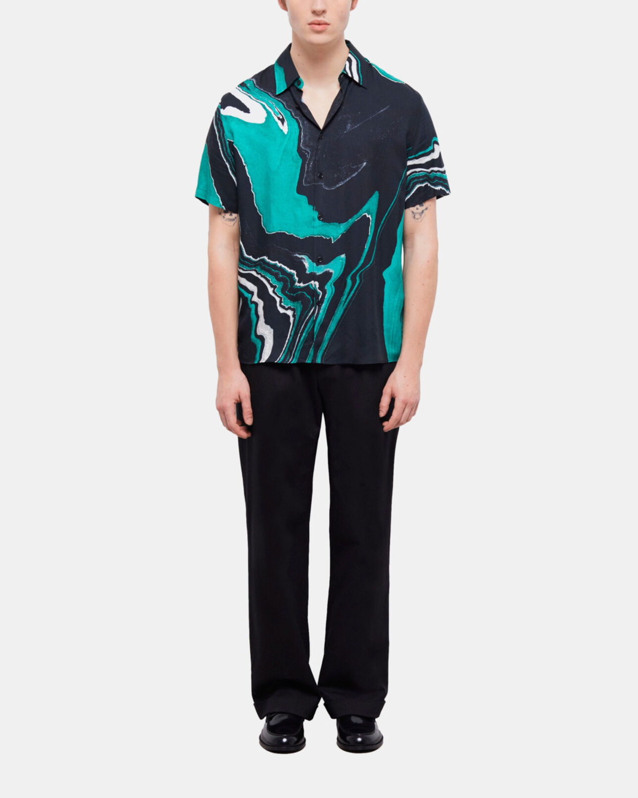 The Kooples HOMME BLACK / GREEN chemise imprimée