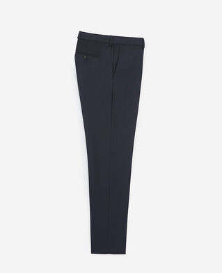 The Kooples HOMME DARK NAVY pantalon de costume en laine à ceinture intégrée bleu coupe ajustée