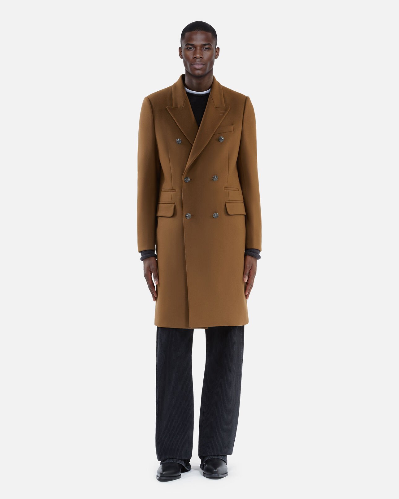 The Kooples HOMME CAMEL manteau long en laine mélangée camel