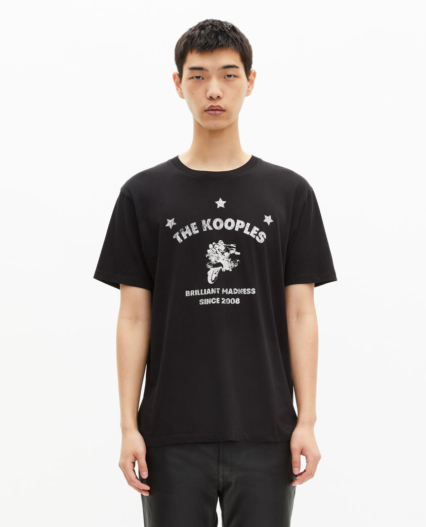 The Kooples HERREN BLACK t-shirt mit schwarzem siebdruck