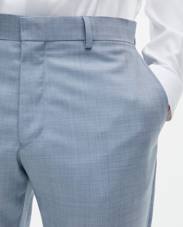 The Kooples HOMME BLUE pantalon de costume en laine coupe ajusté bleu