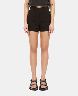 The Kooples DAMEN BLACK schwarze tweed-shorts