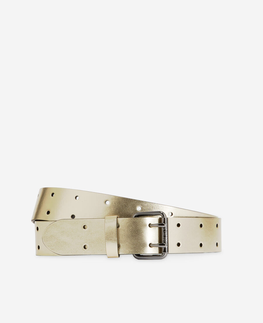 ceinture en cuir doré