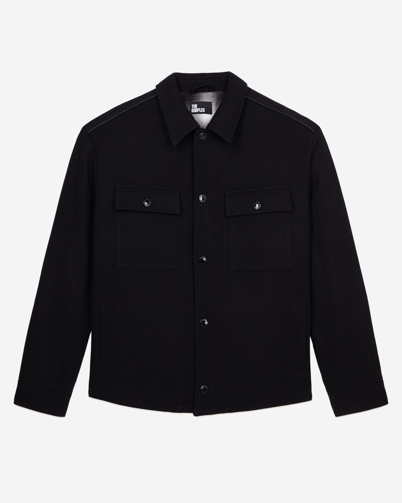 The Kooples MEN BLACK black wool-blend overshirt jacket