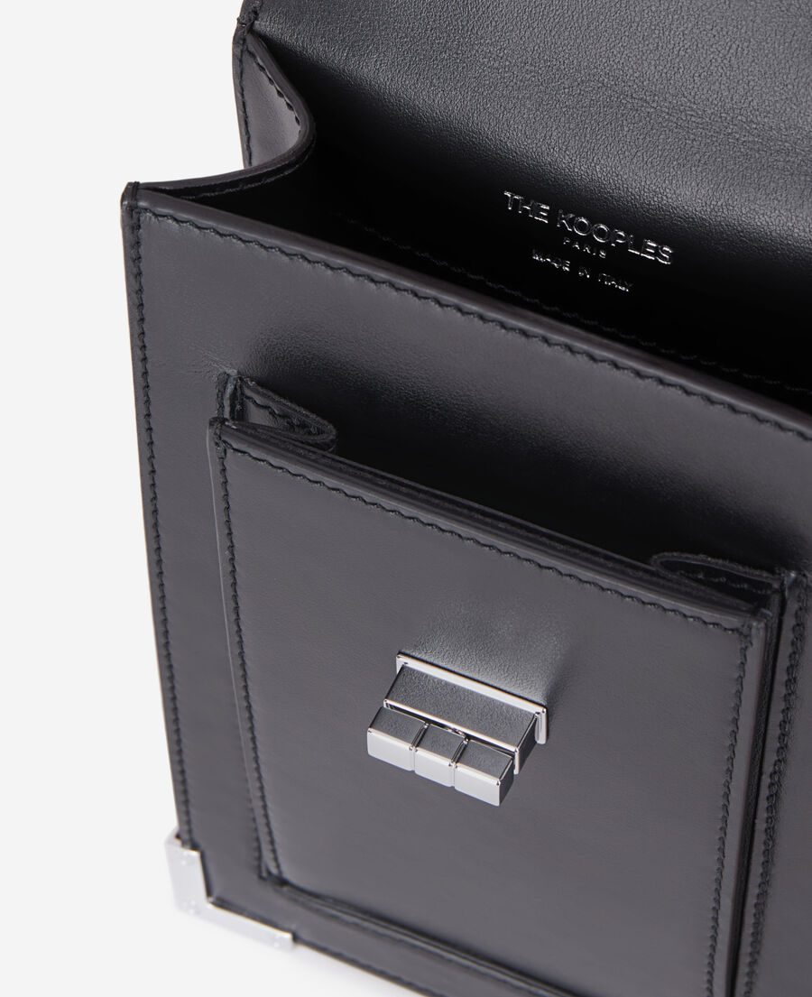 The Kooples F BLACK emily reporter bag in black leather