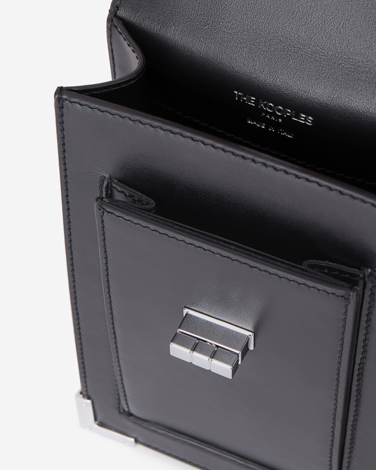 The Kooples WOMEN BLACK emily reporter bag in black leather
