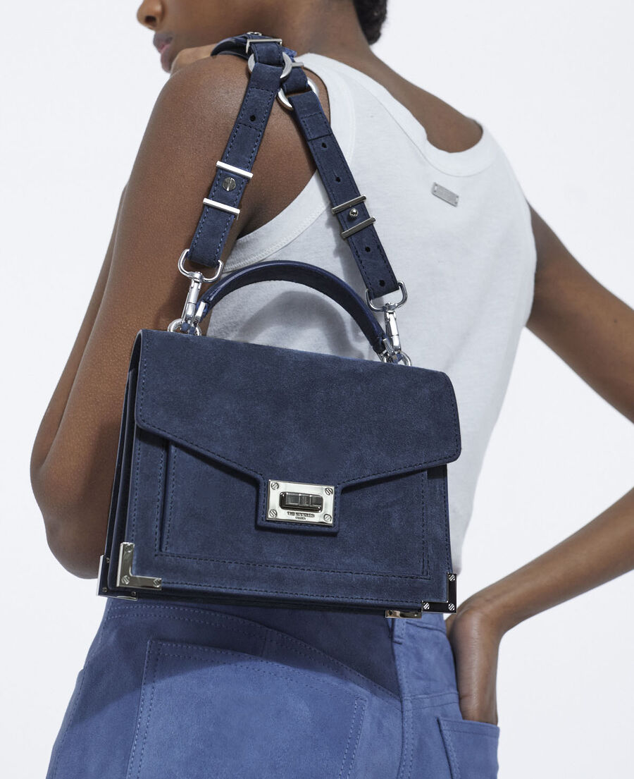 sac emily small en cuir bleu