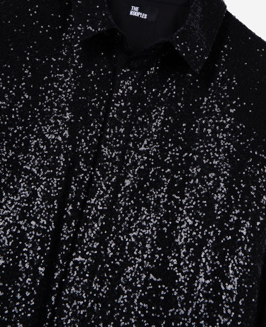 The Kooples HOMME BLACK chemise à sequins noire