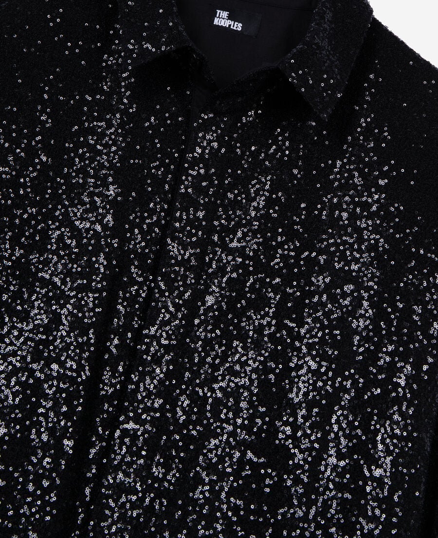 The Kooples HOMBRE BLACK camisa negra de lentejuelas