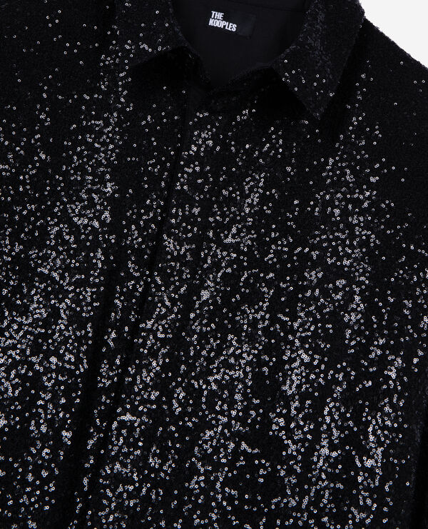 The Kooples HOMME BLACK chemise à sequins noire