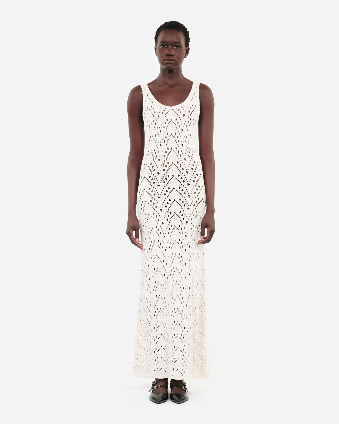 The Kooples WOMEN ECRU long ecru knit dress