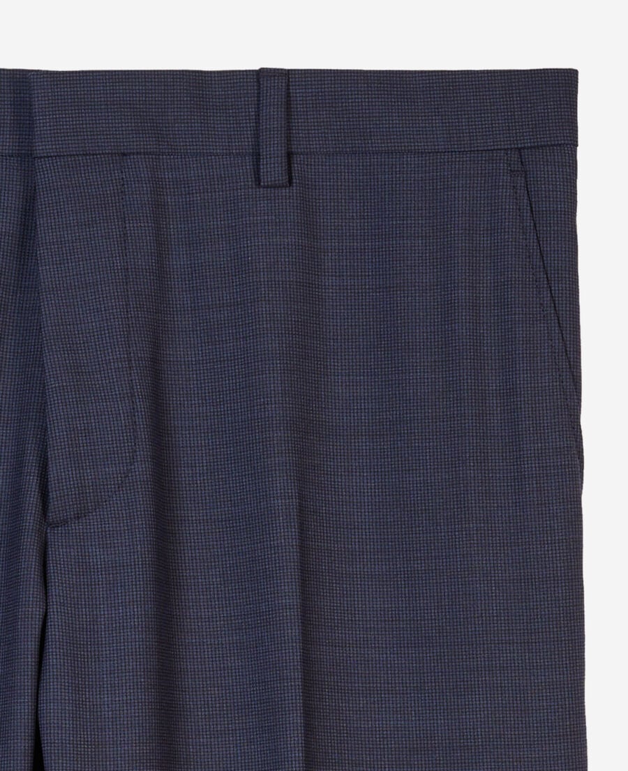 The Kooples HOMBRE NAVY pantalón traje microcuadros azul marino lana