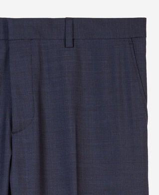 The Kooples HERREN NAVY marineblaue anzughose aus wolle mit mikrokaromuster