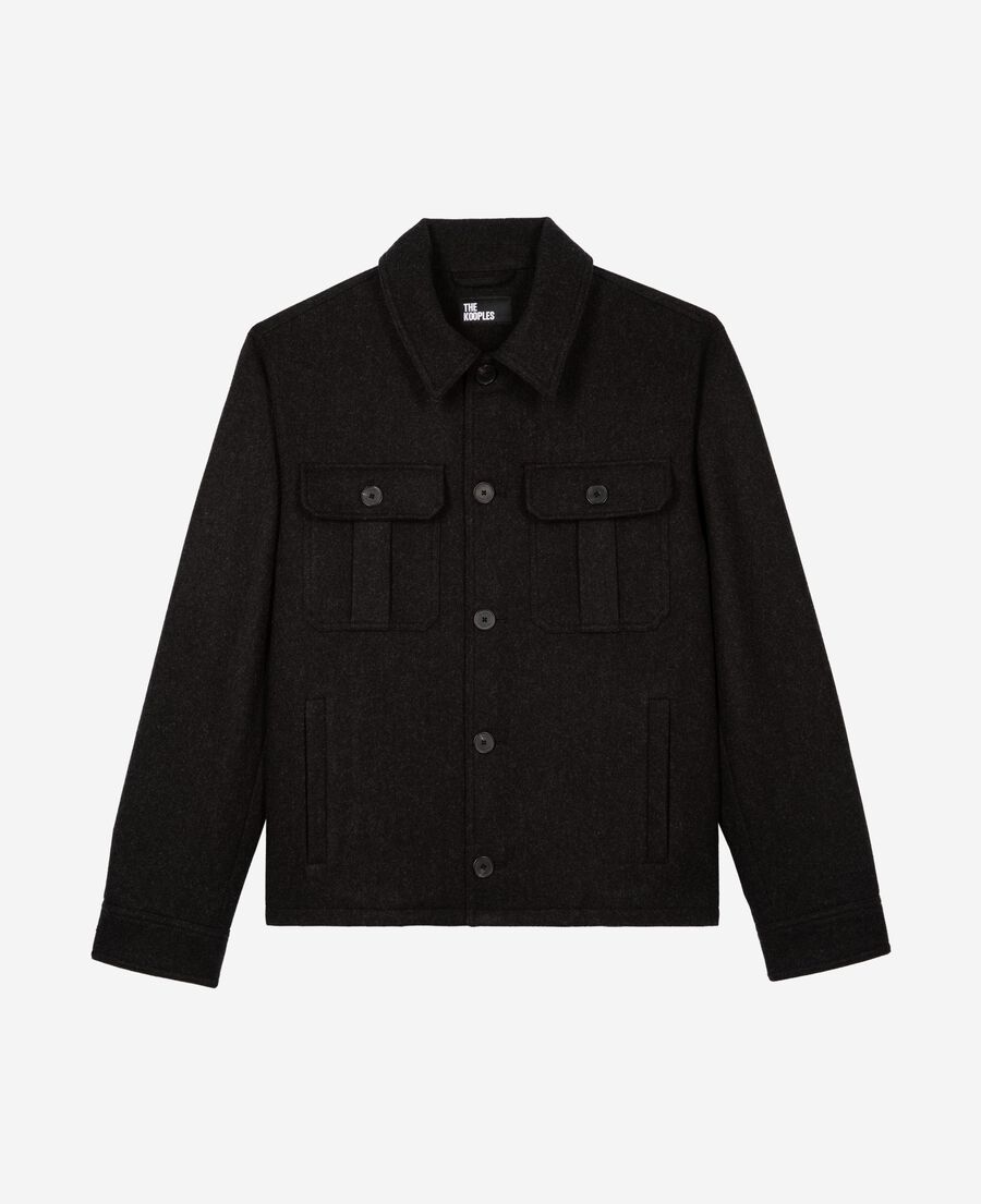 The Kooples HOMME ANTHRACITE blouson en laine gris
