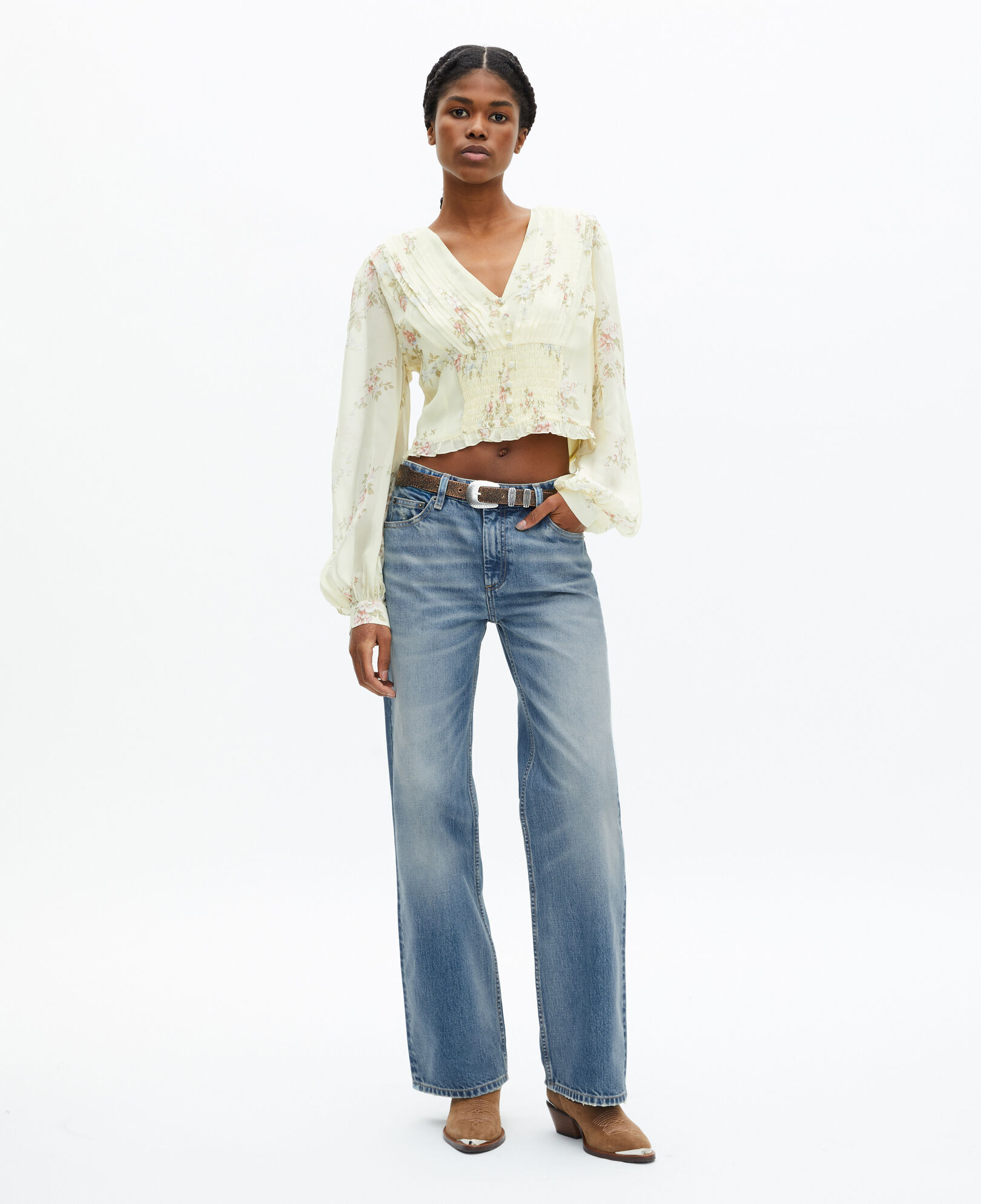The Kooples WOMEN YELLOW yellow printed top