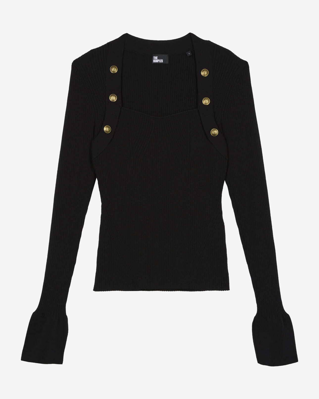 The Kooples WOMEN BLACK black rib knit sweater