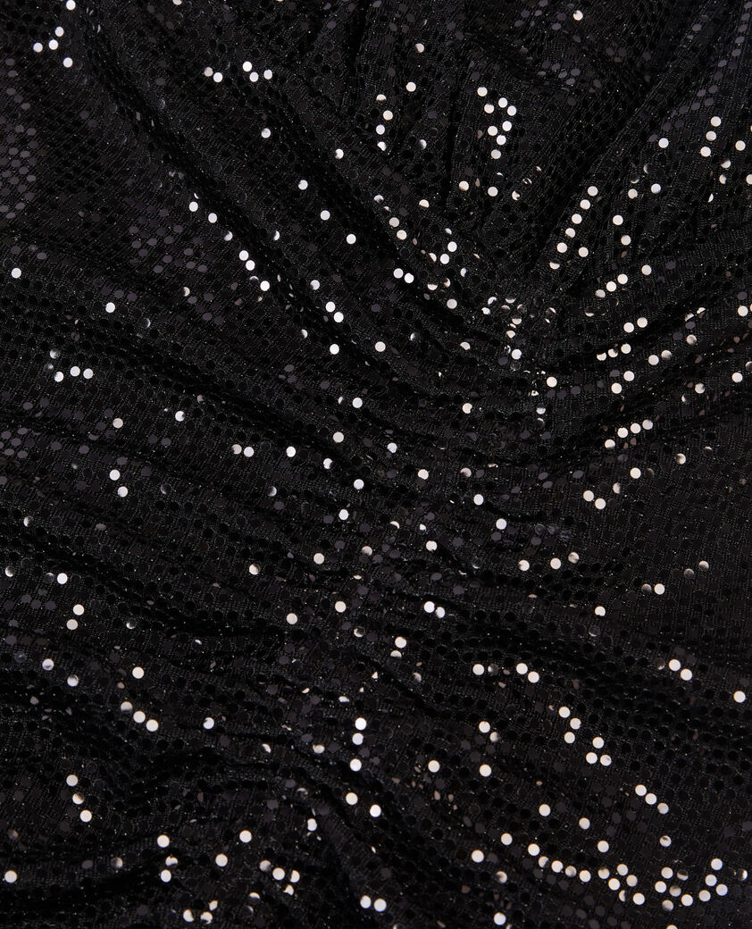 The Kooples FEMME BLACK robe courte à paillettes noire