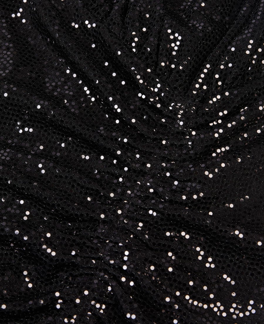 The Kooples FEMME BLACK robe courte à paillettes noire