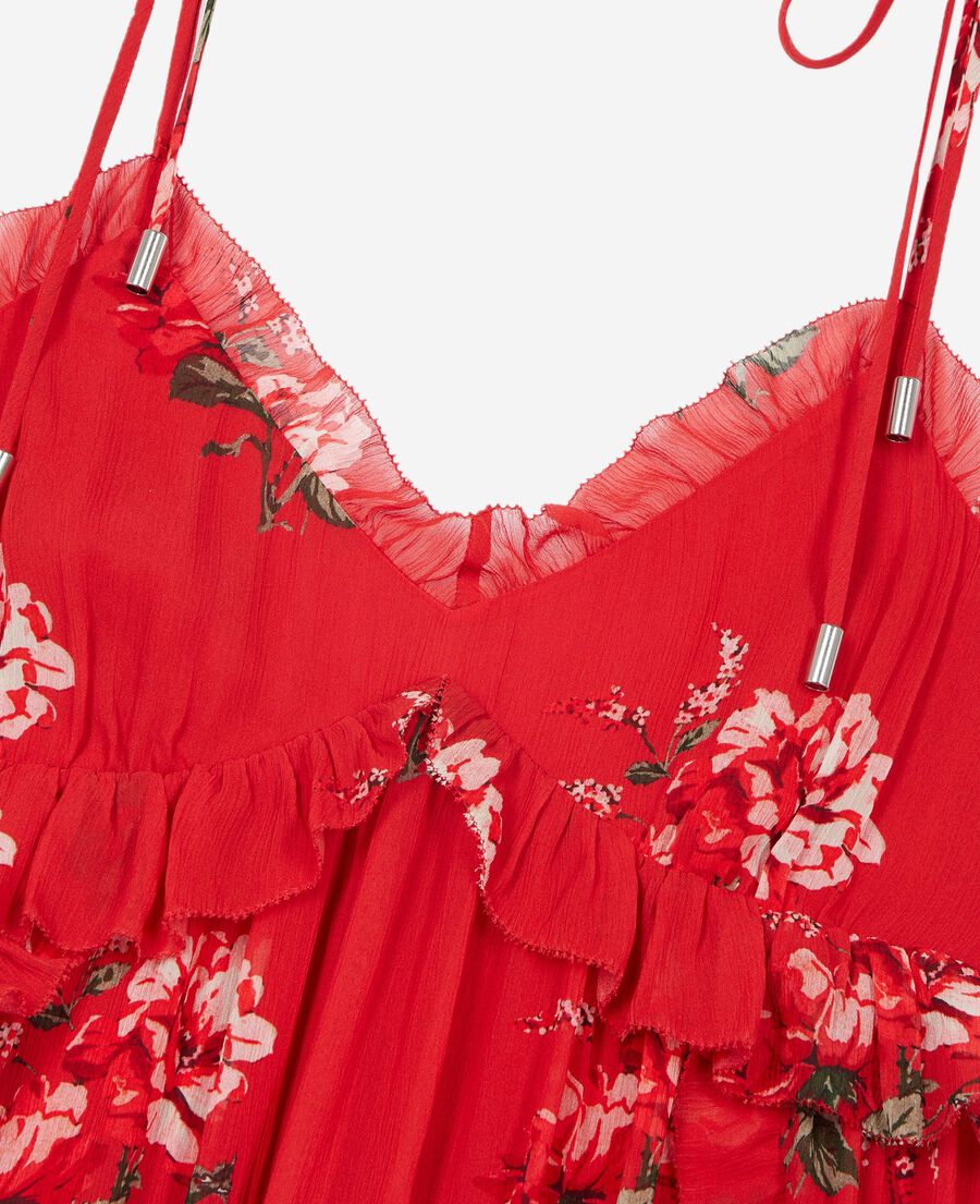 The Kooples F RED / GREEN red floral print short dress