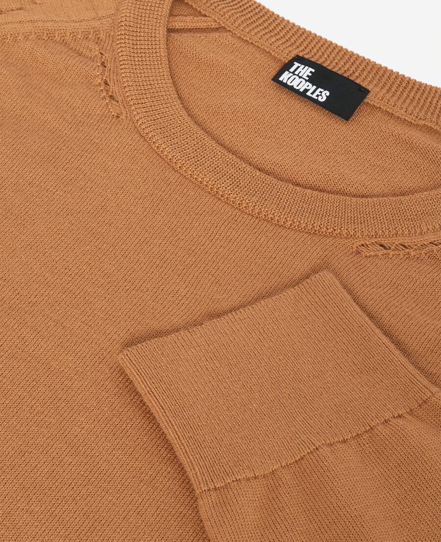 The Kooples HOMME CAMEL pull en laine m&eacute;rinos camel