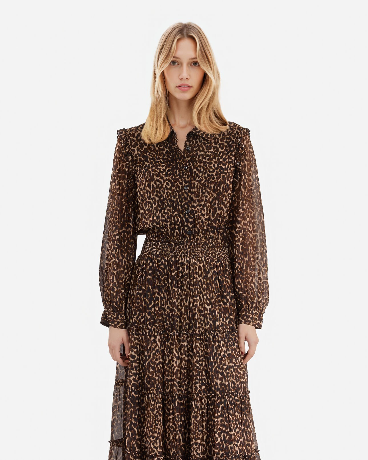 The Kooples FEMME LEOPARD robe longue imprimé léopard