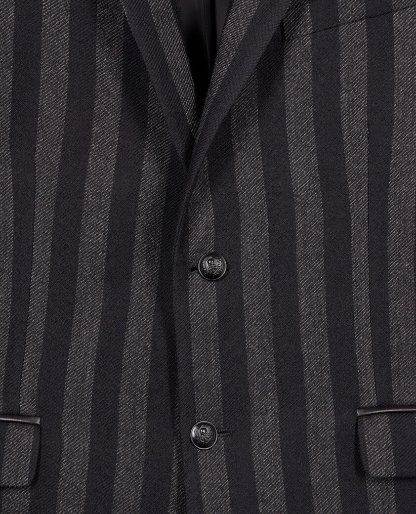 The Kooples HERREN BLACK GREY blazer aus wolle mit streifen