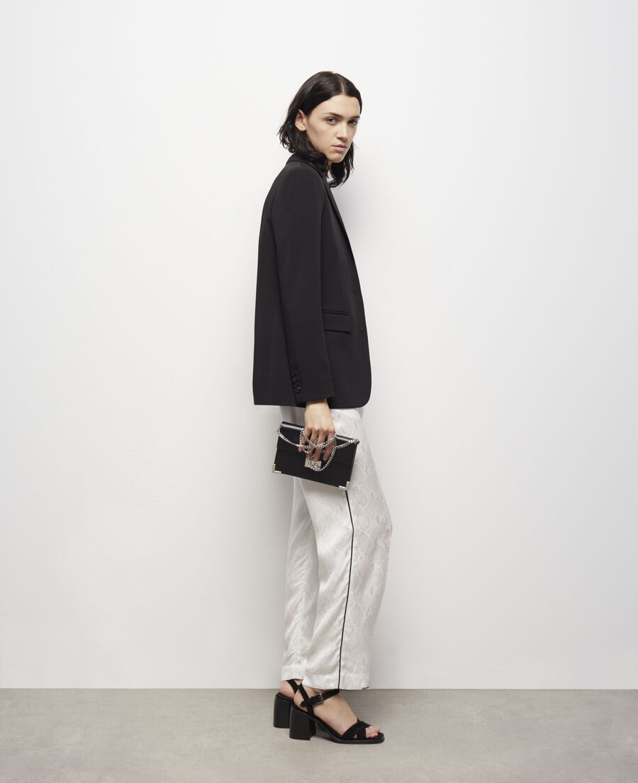 snakeskin print satin pants