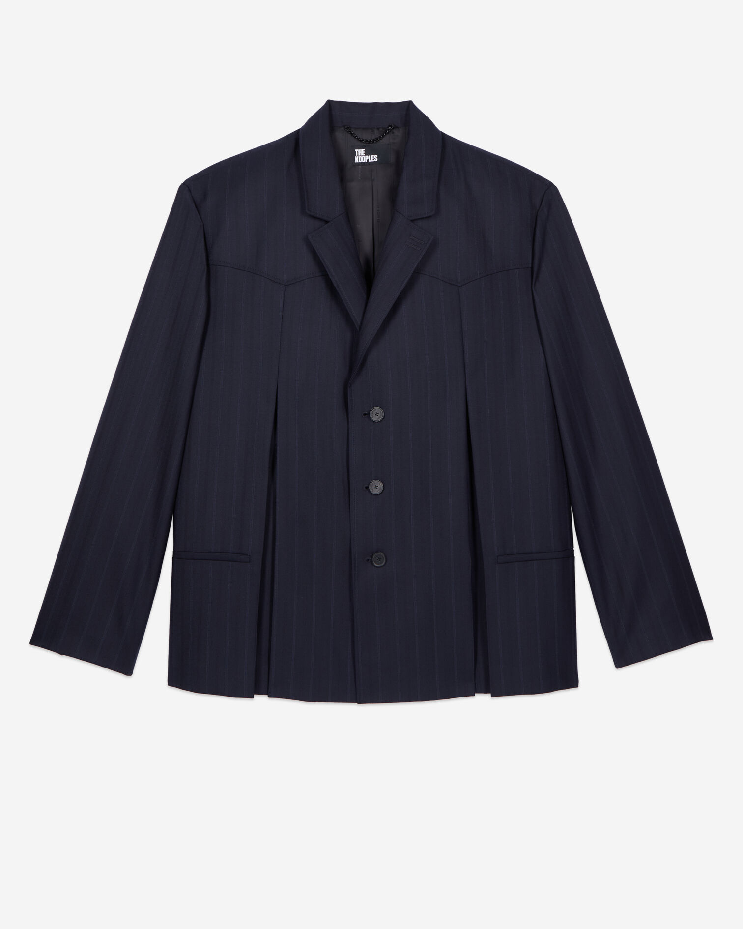 Blazer estilo kimono rayas azul, NAVY, hi-res image number null