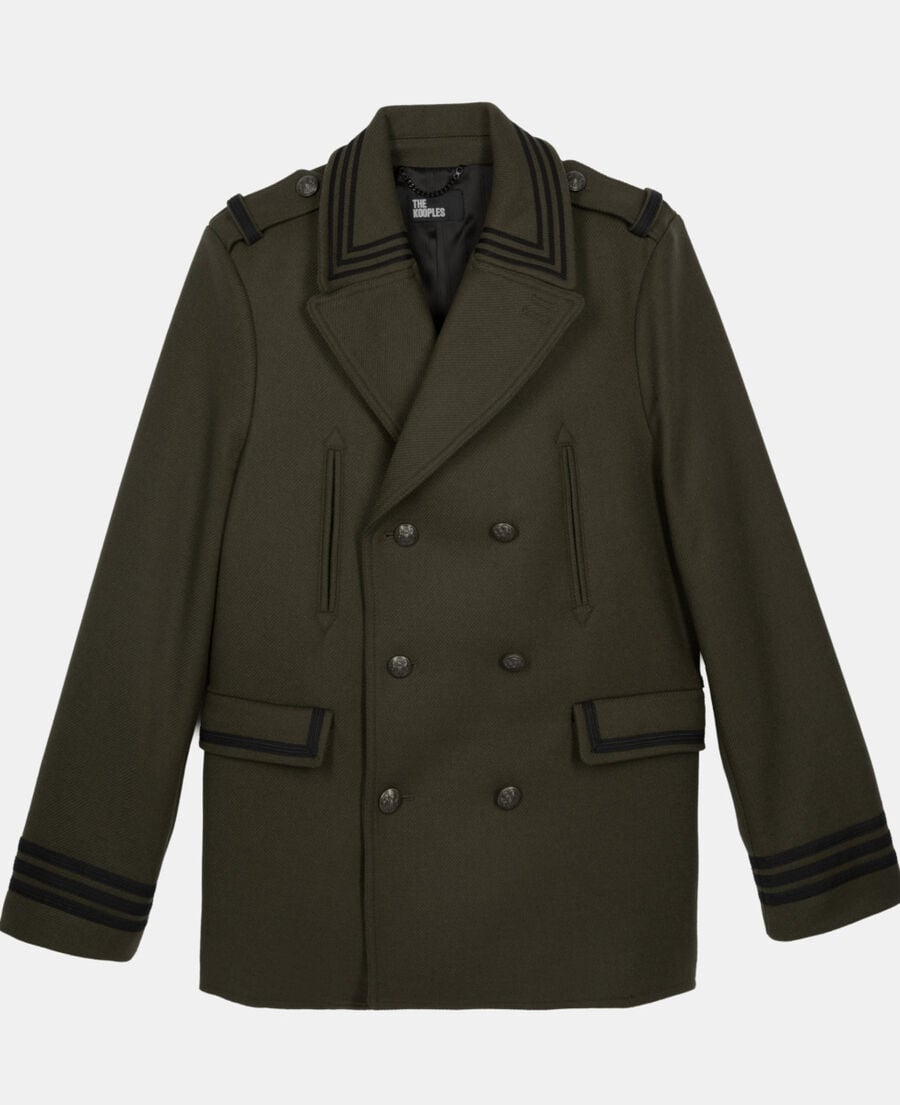 The Kooples MEN KAKI khaki officer-style pea coat