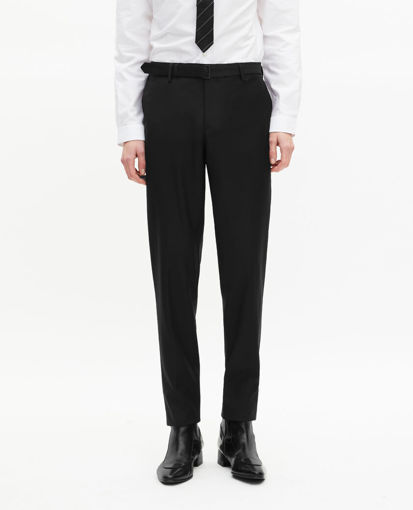 The Kooples MEN BLACK black wool fitted suit trousers