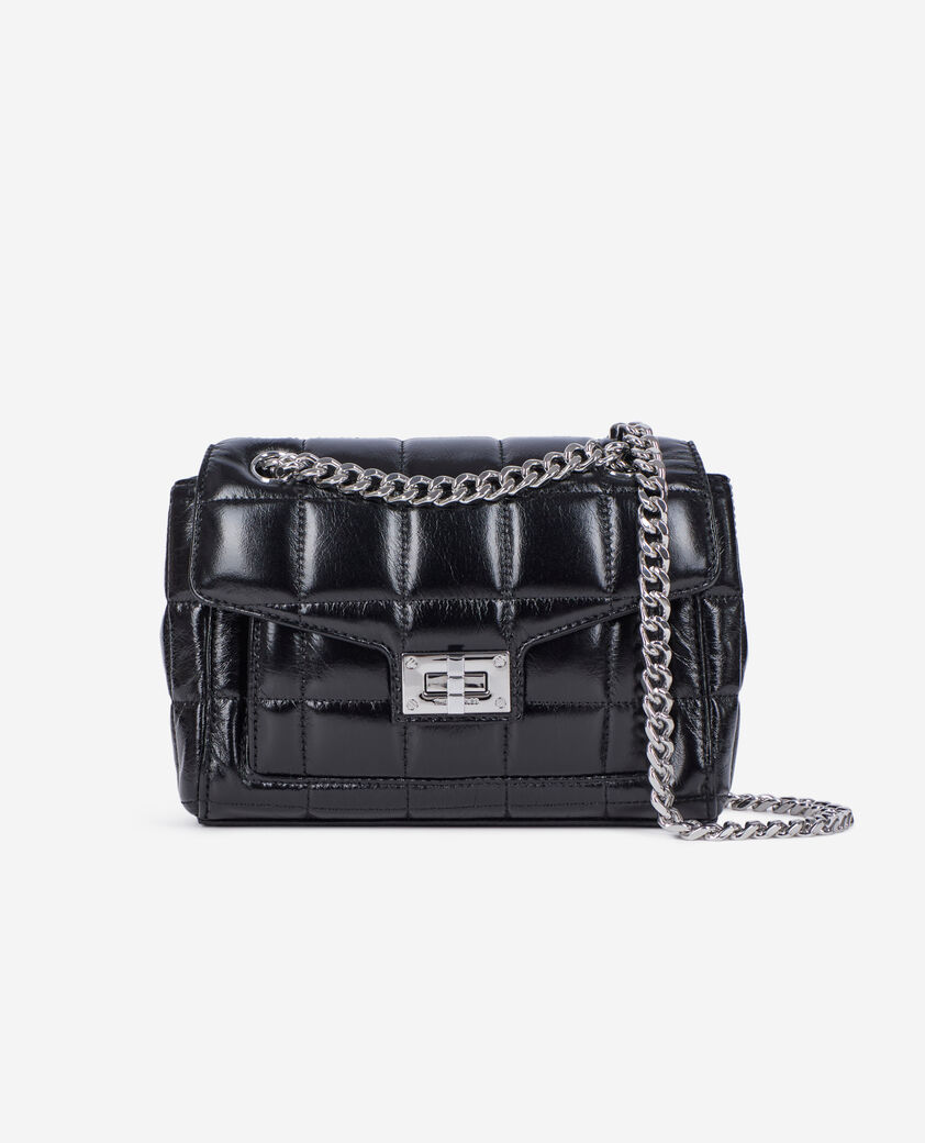 The Kooples DAMEN BLACK schwarze tasche aus gestepptem leder