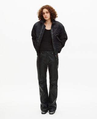 The Kooples FEMME BLACK blouson aviateur noir the kooples x schott nyc