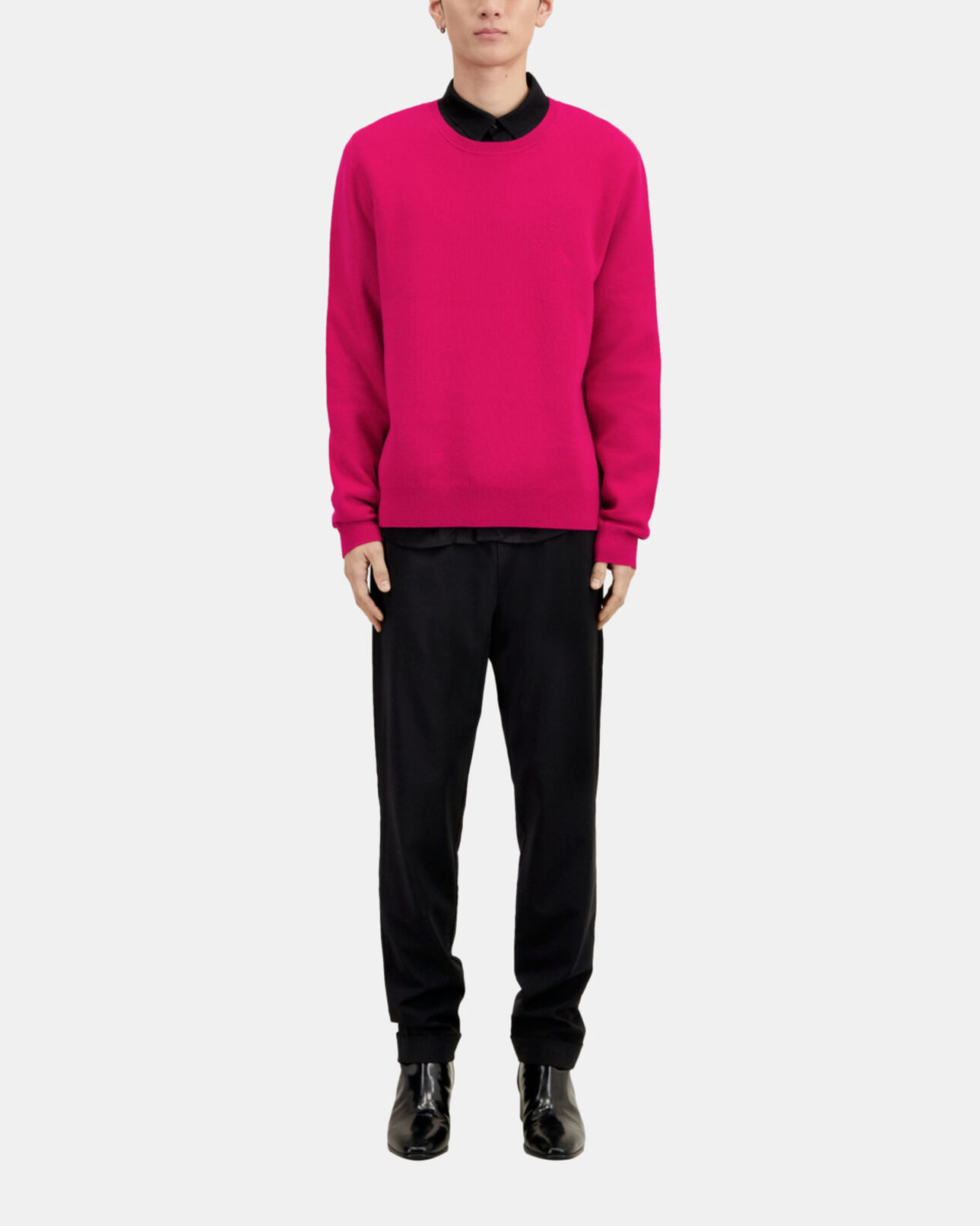 The Kooples MEN CHERRY red wool-blend sweater with embroidery