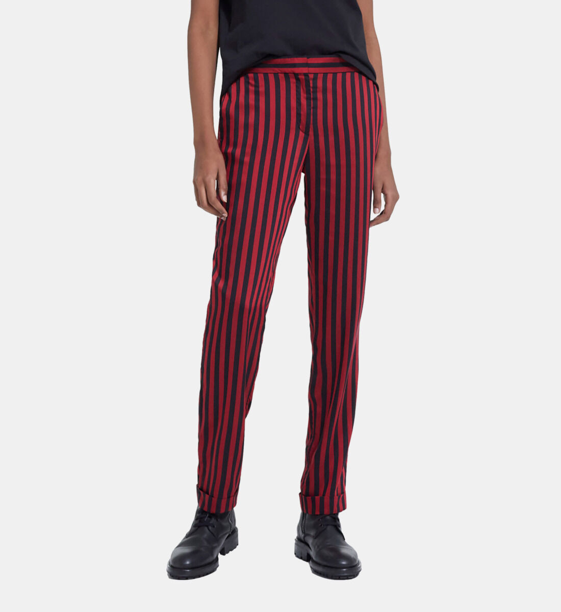Black red striped clearance pants