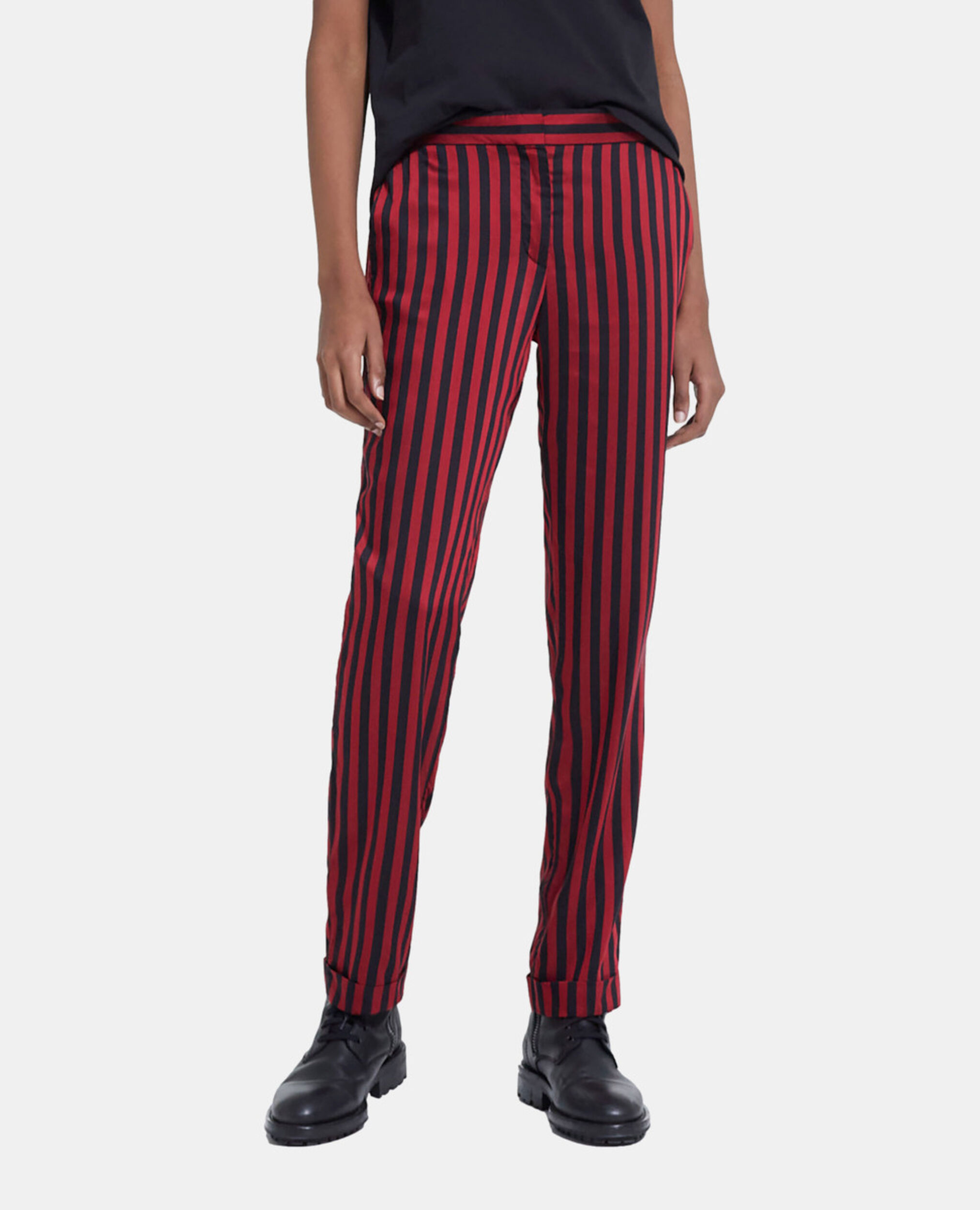 Pantalon à rayures, ROUGE NOIR, hi-res image number null